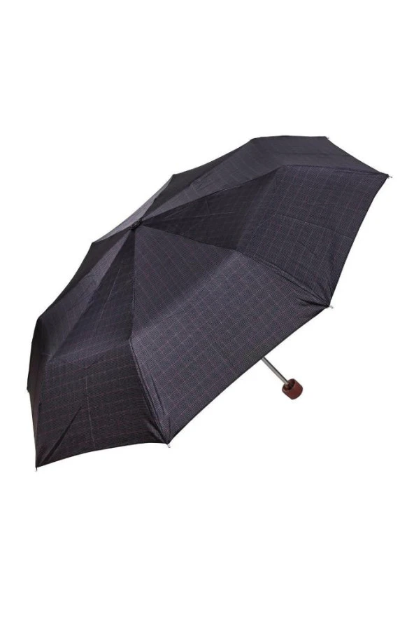 Snotline Şemsiye Süper Mini Bordo Kare Desen Siyah 09G