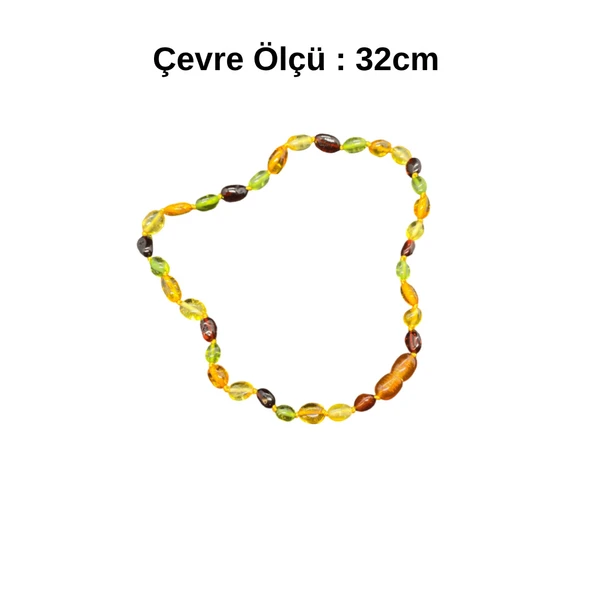 Oval Kesim Doğal Kehribar Taşlar ile Bebek Diş Kolyesi | Doğal ve Parlak Tasarım, Anlamlı Hediye - Resim 2