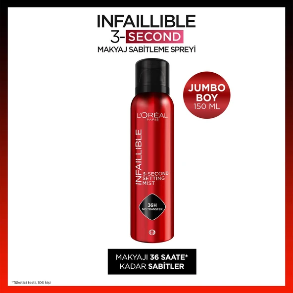 L'Oréal Paris Infaillible 3-Second Jumbo Makyaj Sabitleme Spreyi - Resim 11