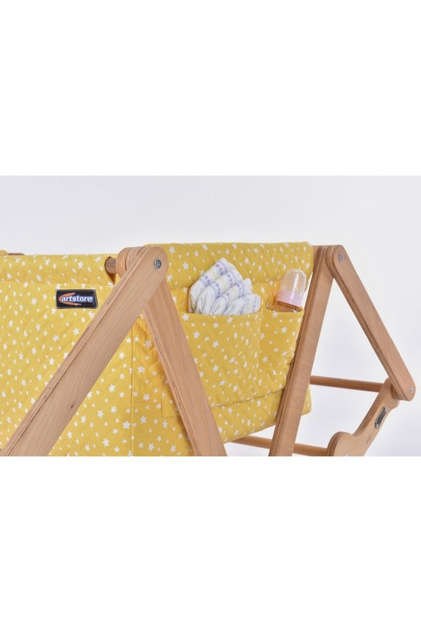 Likya Serisi Anne Yanı, Yerde Sallamalı Bebek Beşiği / Sarı Yıldızlar (Little Stars Yellow) - 4