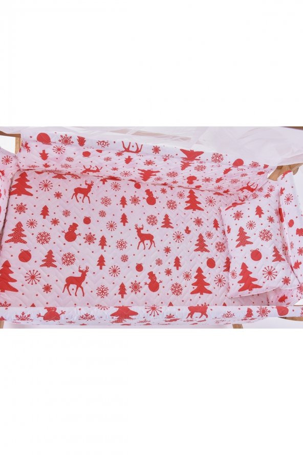 Yakut Serisi Anne Yanı, Yerde Sallamalı Bebek Beşiği / Kırmızı Kar Tanesi (Christmas Miracle Red) - 6