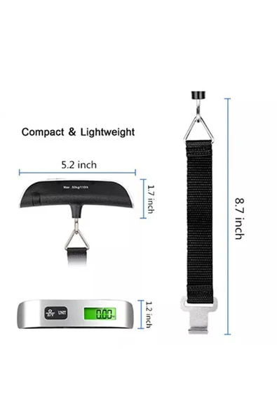Dijital El Kantarı 50 Kg Bavul Valiz Kurban Terazisi + Pil Hediyeli - Resim 2