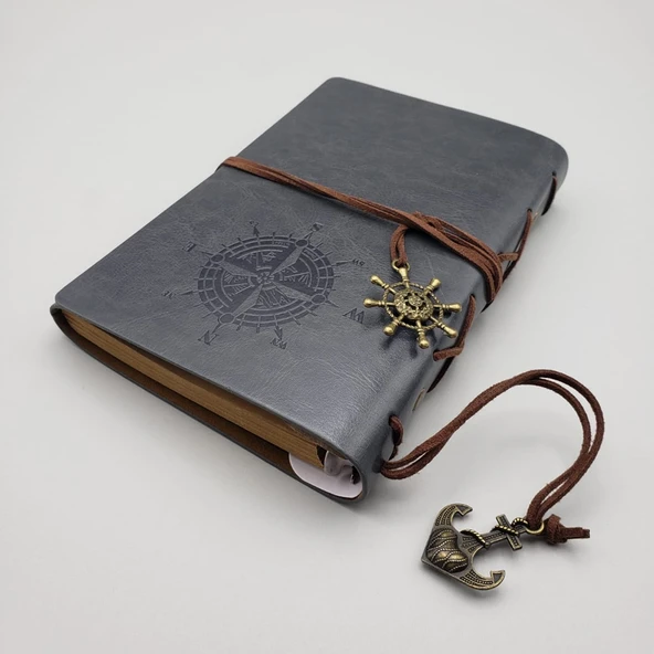 Gri Deri Defter ürün görseli