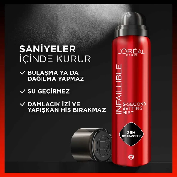 L'Oréal Paris Infaillible 3-Second Jumbo Makyaj Sabitleme Spreyi - Resim 3