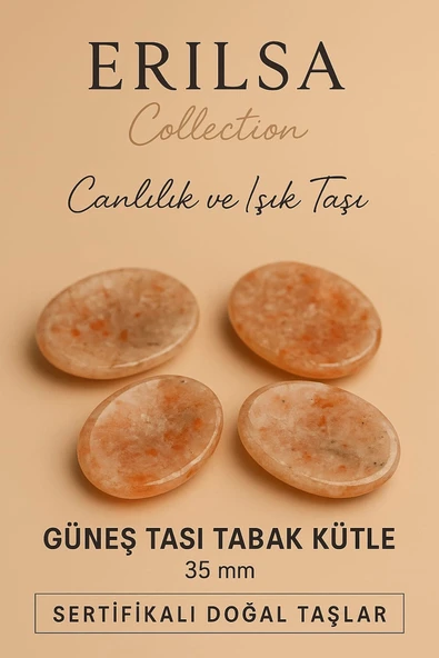 Sertifikalı Güneş Taşı Kase Kütle 35 mm - Doğal Canlılık ve Işık Taşı ürün görseli