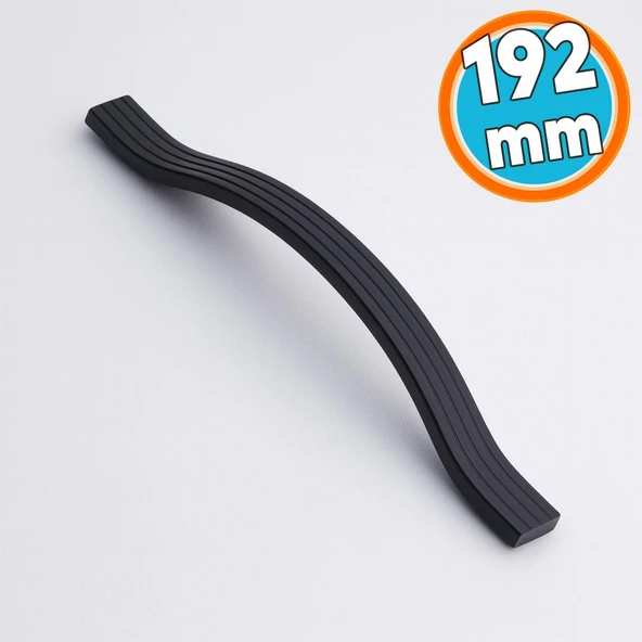 Mobilya Kulpu Çizgili Model Dayanıklı Uzun Ömürlü Modern Tasarım Siyah Çizgili Metal 192 mm ürün görseli