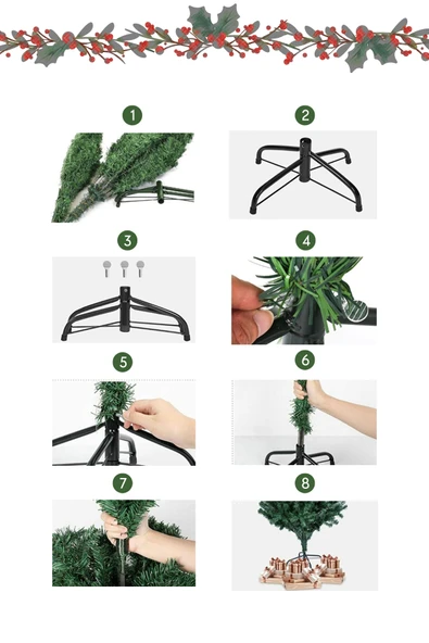 Waldern Premium Luxury 180 cm Simli Gümüş Yılbaşı Çam Ağacı - Resim 4