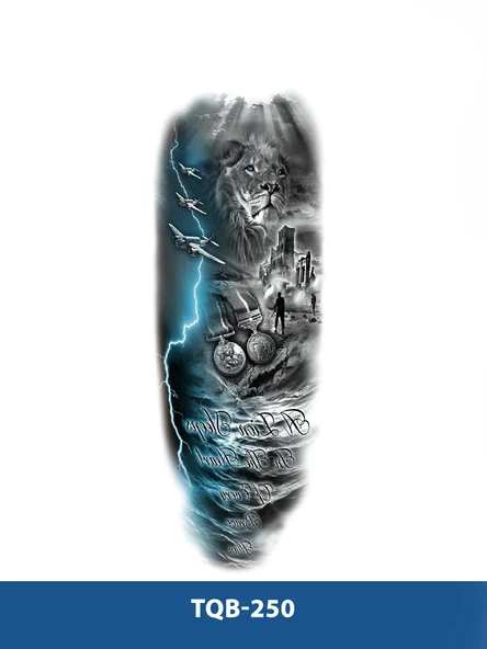 TQB-250 ASLAN VE ASKER DESEN GEÇİCİ KOL DÖVMESİ-TATTO ürün görseli