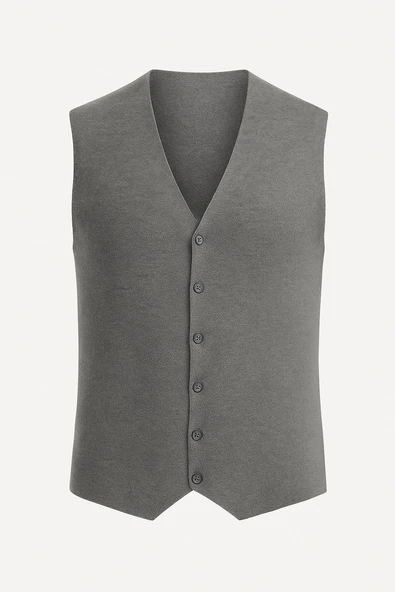 Herman Slim Fit Erkek Düğmeli Triko Yelek - 7461 - 4