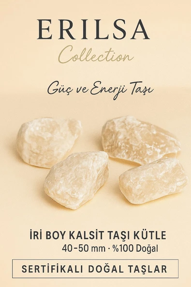 Sertifikalı İri Boy Kalsit Taşı Kütle - 40 50 mm Güç ve Enerji Taşı ürün görseli