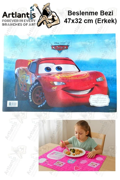 Beslenme Bezi Erkek Modeli Yıkanabilir 32x47 cm 1 Adet Beslenme Örtüsü Okul Öncesi Kreş Anasınıfı İlkokul İçin İdeal - 4