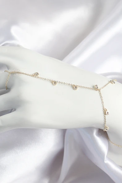 Pirinç Zirkon Taşlı Sallantılı Model Gold Renk Kadın Şahmeran - TJ-SN695