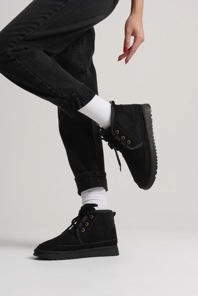 Ariad Kadın Kışlık Siyah İçi Kürklü Bot