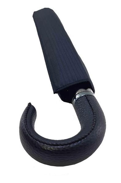 Snotline-April Deri Saplı Erkek Şemsiye Kahverengi Sap Çanta Boy Baston Saplı 100 Cm Çap 45 Cm Boy - 5
