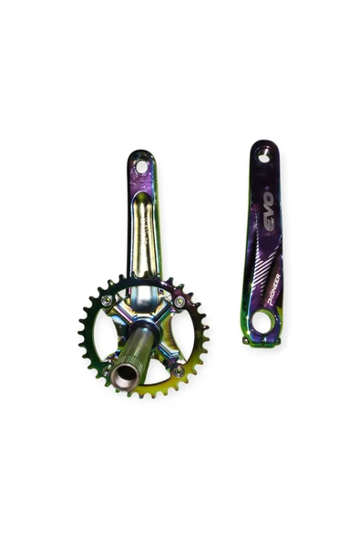 BİKE SKY EVO  32T Rainbow Tekli Aynakol – MTB Dağ Bisikleti Krank, Alüminyum, Renkli - Resim 2