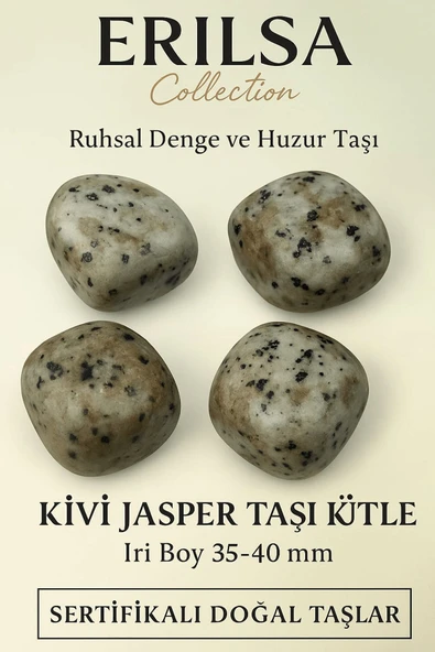 Sertifikalı Kivi Jasper Taşı Kütle 35 40 mm Ruhsal Denge ve Huzur Taşı ürün görseli
