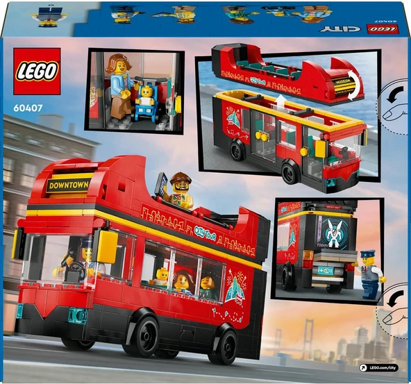 LEGO City Kırmızı İki Katlı Gezi Otobüsü 60407 – 7 Yaş ve Üzeri Kız ve Erkek Çocuklar için Yılbaşı Hediyesi Fikri, 4 Min - Resim 4