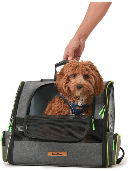Brave Paws Kedi ve Köpekler Için Piramit XL Taşıma Çantası - Geniş Alan Havalandırmalı Seyahat Çantası - 3