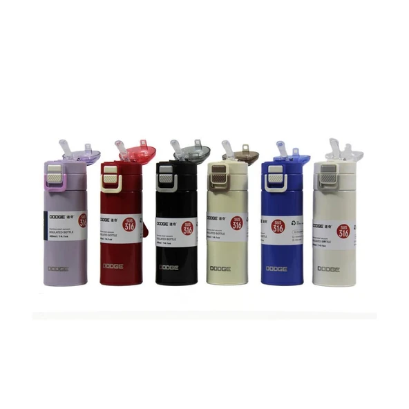 Dodge Çift Kullanımlı Kapak Çelik Matara 400 Ml. Ddg-Db-24515-400 Krem - Resim 3