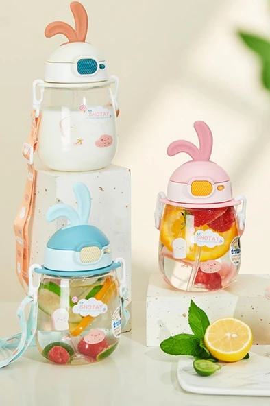Shotay Rabbit Tritan Matara 600 Ml. BEYAZ ST-7008 - Resim 2