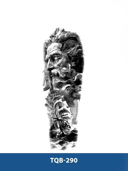 TQB-290 ZEUS VE GEMİ DESEN GEÇİCİ KOL DÖVMESİ-TATTO ürün görseli