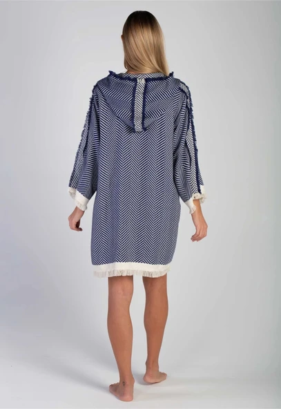 Chevron %100 Pamuk Özel Tasarım El İşçiliği Kaftan - 2