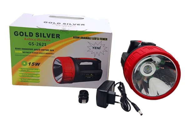 15W LED 2İN1 UZUN ARAMALI ADAPTÖR ŞARJLI EL FENERİ PROJEKTÖR (5284) ürün görseli