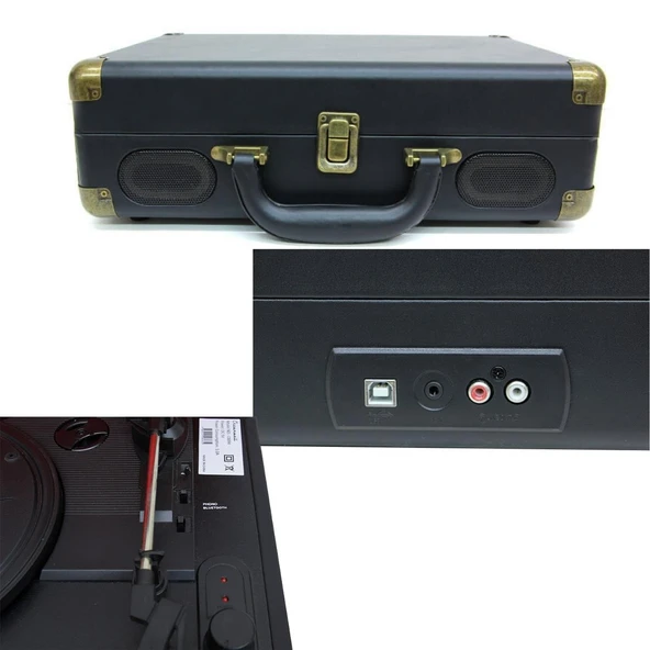 Pikap Çantalı Önden Hoparlörlü Siyah Bluetooth Hoparlör Plakçalar C0094 - Resim 4