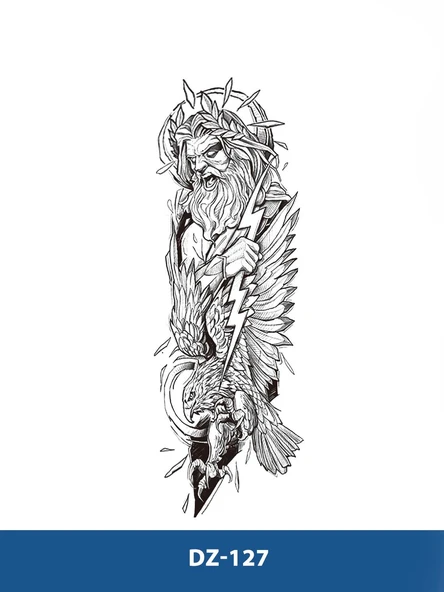 DZ-127 ZEUS VE KARTAL DESEN GEÇİCİ KOL DÖVMESİ-TATTO ürün görseli