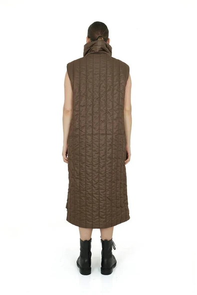 Büyük Beden Şişme Uzun Kadın Yelek - Resim 3