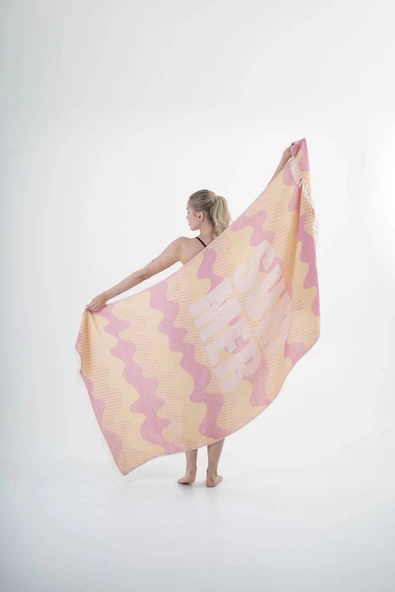 Halikarnas Sarı & Pembe Peştemal %100 Pamuk