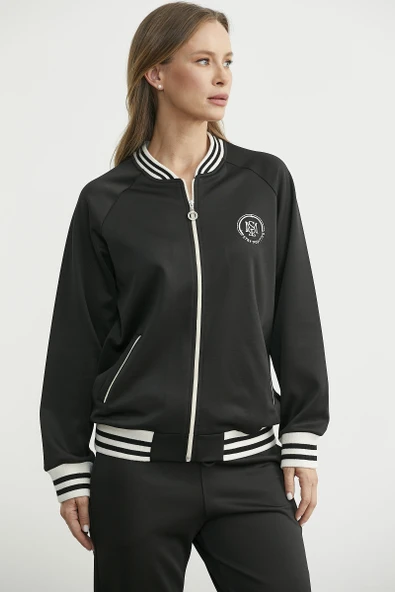 Şerit Detaylı Scuba Eşofman Takım - Siyah - Resim 5