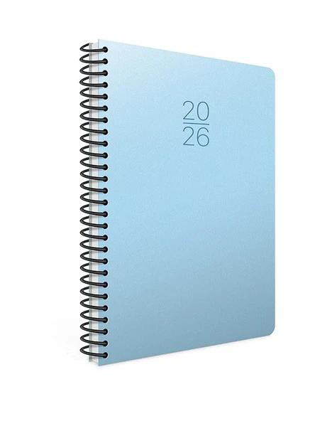 Gıpta 2026 Spiralli Günlük Ajanda Sert Kapak 17x24 cm 406-SEK Pastel Mavi ürün görseli 1