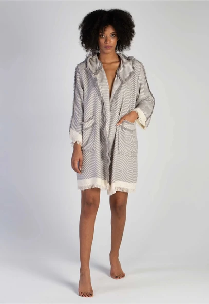 Chevron %100 Pamuk Özel Tasarım El İşçiliği Kaftan