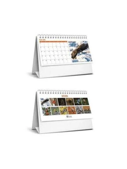 Keskin Color 2026 Karton Üçgen Masa Takvim Kuşlar MTK-824 ürün görseli 1