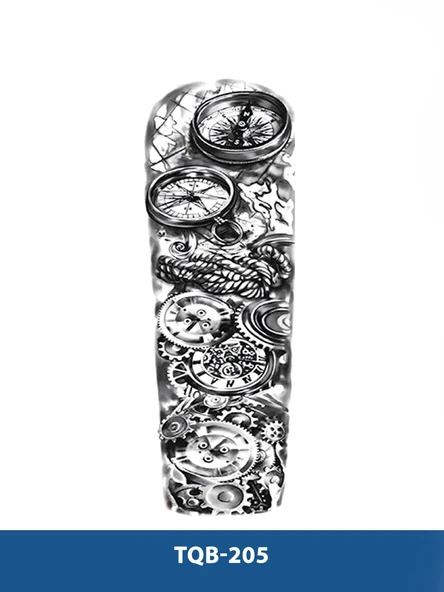 TQB-205 MEKANİK VE SAAT DESEN GEÇİCİ KOL DÖVMESİ-TATTO ürün görseli