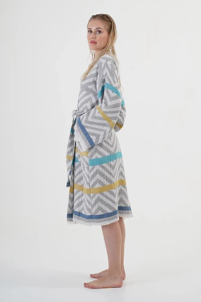 Amos %100 Pamuk Tasarım Bornoz - 3