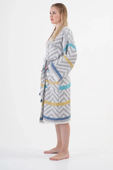 Amos %100 Pamuk Tasarım Bornoz - 4