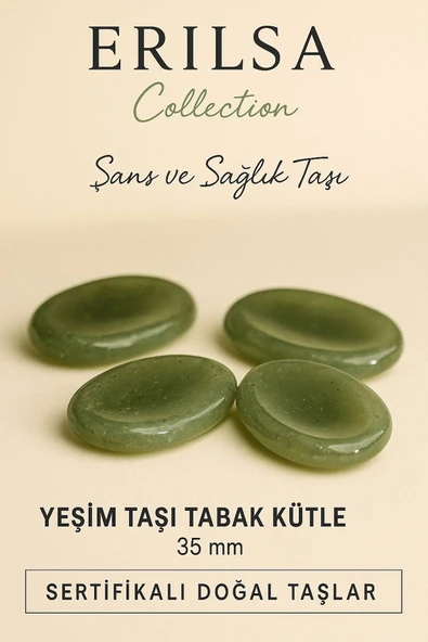 Sertifikalı Yeşim Taşı Kase Kütle 35 mm Doğal Şans ve Sağlık Taşı