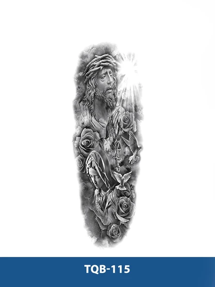 TQB-115 ADAM VE RAHİBE DESEN GEÇİCİ KOL DÖVMESİ-TATTO ürün görseli