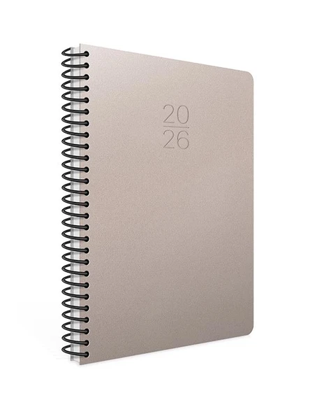 Gıpta 2026 Spiralli Günlük Ajanda Sert Kapak 17x24 cm 406-SEK Gri ürün görseli 1
