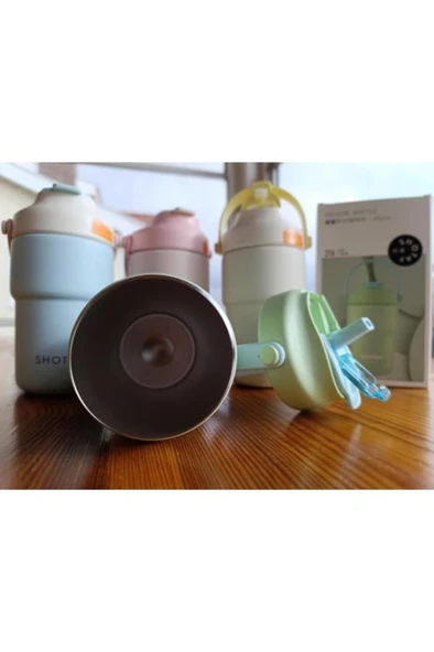 Shotay Askili Mug Pastel Renk 450 Ml.Beyaz ST-8099 - Resim 8