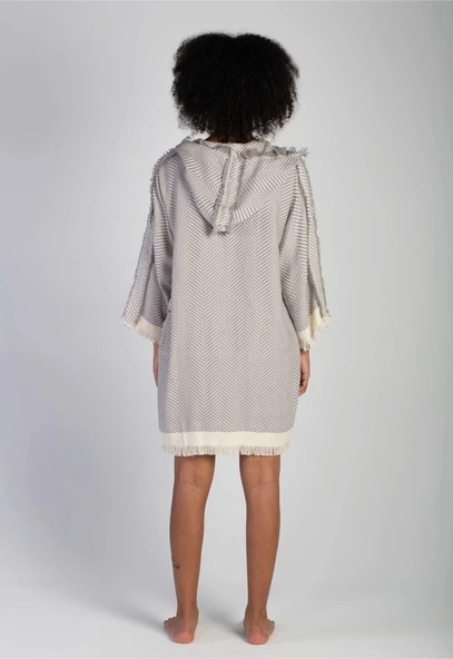 Chevron %100 Pamuk Özel Tasarım El İşçiliği Kaftan - 2