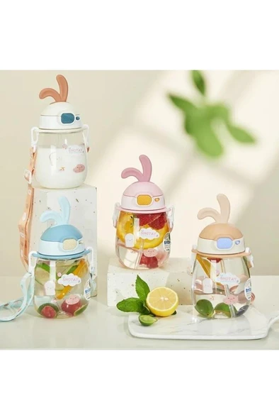 Shotay Rabbit Tritan Matara 600 Ml. KAHVERENGİ ST-7008 - Resim 2