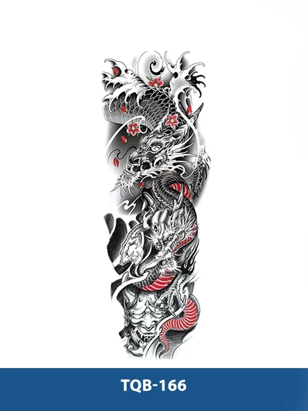 TQB-166 EJDERHA DESEN RENKLİ GEÇİCİ KOL DÖVMESİ-TATTO ürün görseli