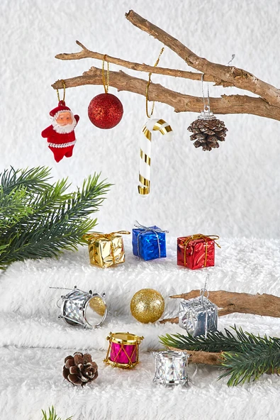 Waldern Luxury 90 Cm Yılbaşı Çam Ağaç Seti 5 Metre Peri Ledli Ve Yılbaşı Süsleri Paketi Kar Spreyi - Resim 4