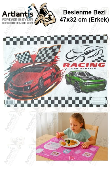 Beslenme Bezi Erkek Modeli Yıkanabilir 32x47 cm 1 Adet Beslenme Örtüsü Okul Öncesi Kreş Anasınıfı İlkokul İçin İdeal - 2