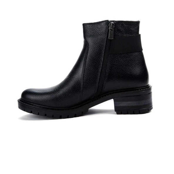 VENÜS 3309-1K KISA TOPUK KAYMAZ GÜNLÜK DERİ KADIN BOT - Resim 4