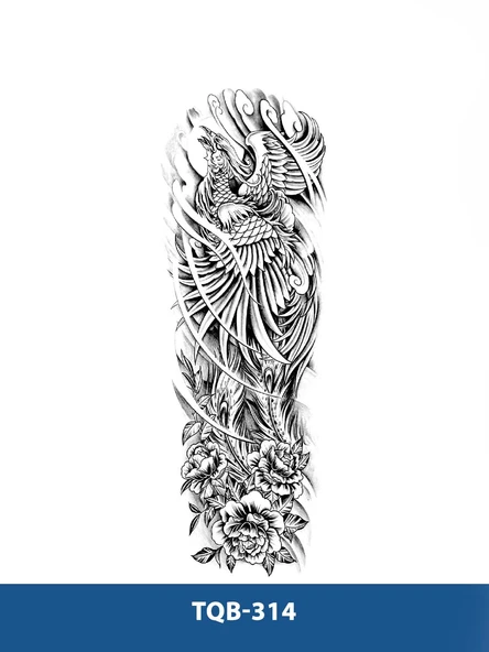 TQB-314 ANKA KUŞU VE GÜL DESEN GEÇİCİ KOL DÖVMESİ-TATTO ürün görseli