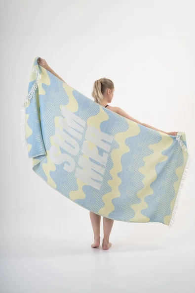 Halikarnas Turkuaz & Sarı Peştemal %100 Pamuk - 2